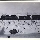 Bild1756 27.1.1929 Die Aartalbahn über dem Eisenbahnviaduckt bein Schafhof bei Bleidenstadt. Das Viadukt wurde 1945 gesprengt und provisorisch repariert. Aufnahme...